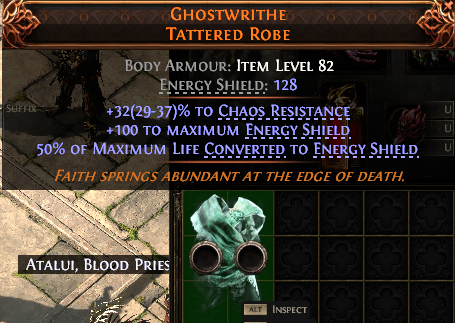 MMOJUGG Path of Exile 2 GHOSTWRITHE TATTERED ROBE#935917 Details View of Item Function and Use